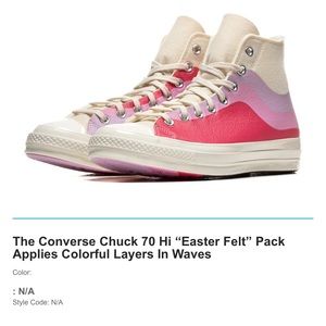 Converse unisex Chuck 70 High “Thermo Felt - Winter White Pink w/Lavender”